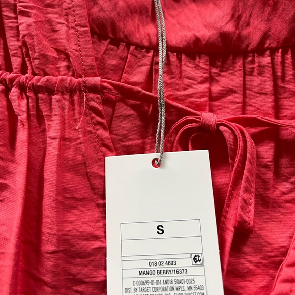 NWT | A New Day | Smocked Ruffle Bottom Tank - Mango Berry Sz S NEW! 🏷 - Picture 7 of 8